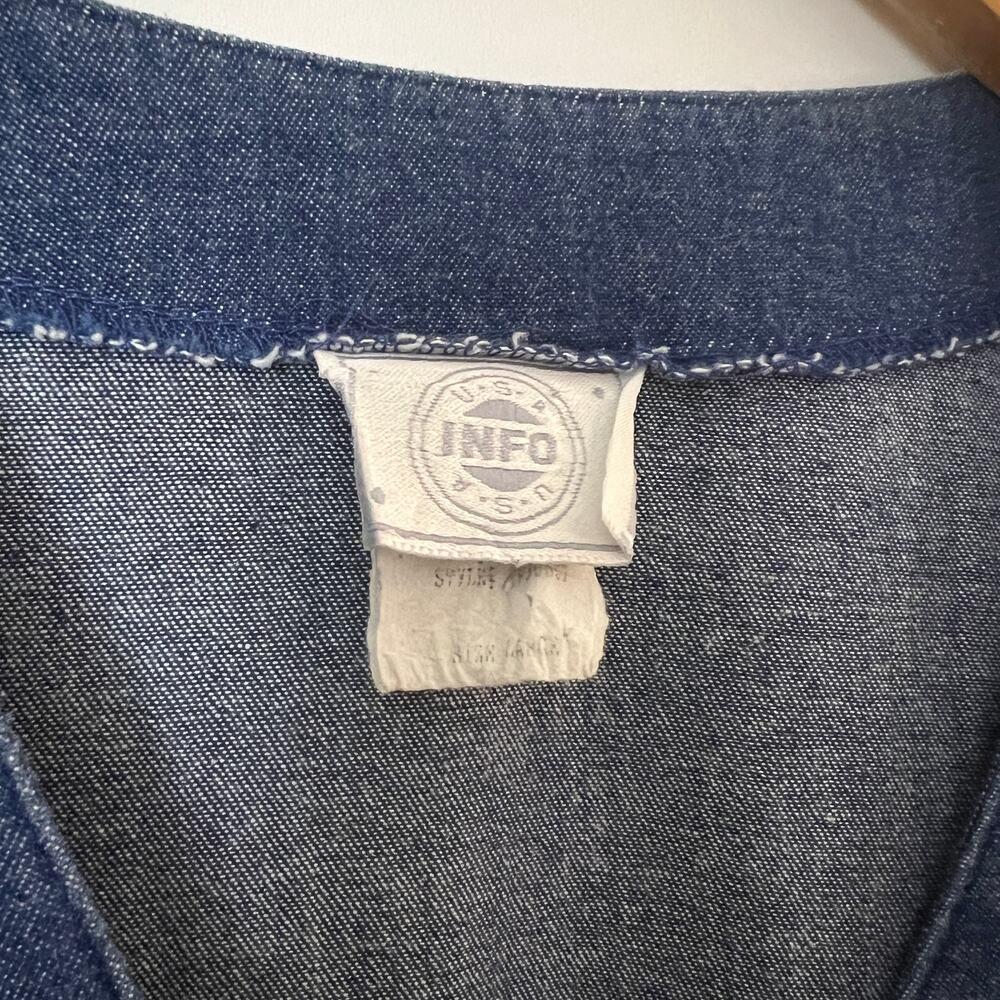 Vintage Denim Patchwork Button Down Shacket Size … - image 4